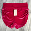 SALE - XL Ruched Booty Shorts - Pink Velvet Scrunch Shorts