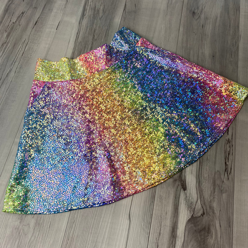 SALE - MEDIUM Rainbow Avatar A-line Skirt w/ Pockets - Peridot Clothing