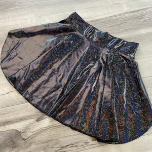 SALE - SMALL - Black Mesh Front w/Black Shattered Glass Back Skirt - Peridot Clothing