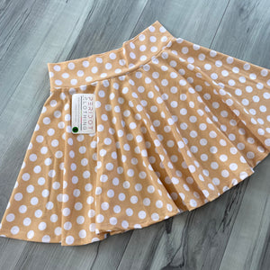 SALE - Skater Skirt - Beige and White Polka Dot - Peridot Clothing
