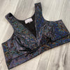 SALE - XL - Black Shattered Glass Holographic Racerback Bralette - Peridot Clothing