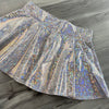 SALE - LARGE - 13" Skater Skirt - Silver Holographic Shattered Glass - Peridot Clothing