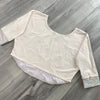 SALE - XS - Dolman Crop Top in Opal Holographic and White Mesh | Loose Tee Rave Top - Peridot Clothing