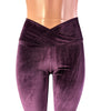 SALE - Dark Purple Velvet Crossover Scrunch Leggings