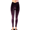 SALE - Dark Purple Velvet Crossover Scrunch Leggings
