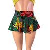 Super Mini 10" Skirt in Burnout Velvet Swirl Floral in Black or Green - Peridot Clothing