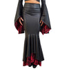 Fit n Flare Sorceress Skirt – Matte Black Metallic with UV Red Lightning Underskirt