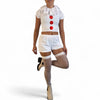 Killer Clown Costume for IT – 3-Piece Set with Crop Top, Bloomers & Ruffle Choker (Thigh-Highs Not Included)