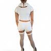 Killer Clown Costume for IT – 3-Piece Set with Crop Top, Bloomers & Ruffle Choker (Thigh-Highs Not Included)