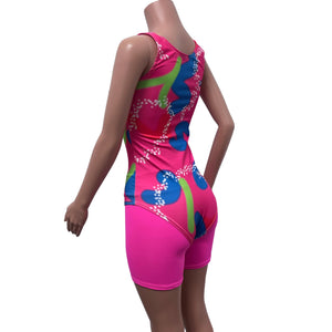 Neon Malibu Costume | Barbie Costume Cosplay Inspiration | Pink Leotard and Shorts - Peridot Clothing