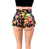 Super Mini 10" Skirt in Burnout Velvet Swirl Floral in Black or Green - Peridot Clothing