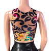 Sheer Top - Burnout Velvet Floral Crop Top - Black or Green Flowers