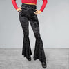 Black Crushed Velvet Bell Bottoms - High Waisted Flare Pants