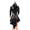 Black Metallic Dragon Spike Hooded Crop Top - Choose Sleeve Length