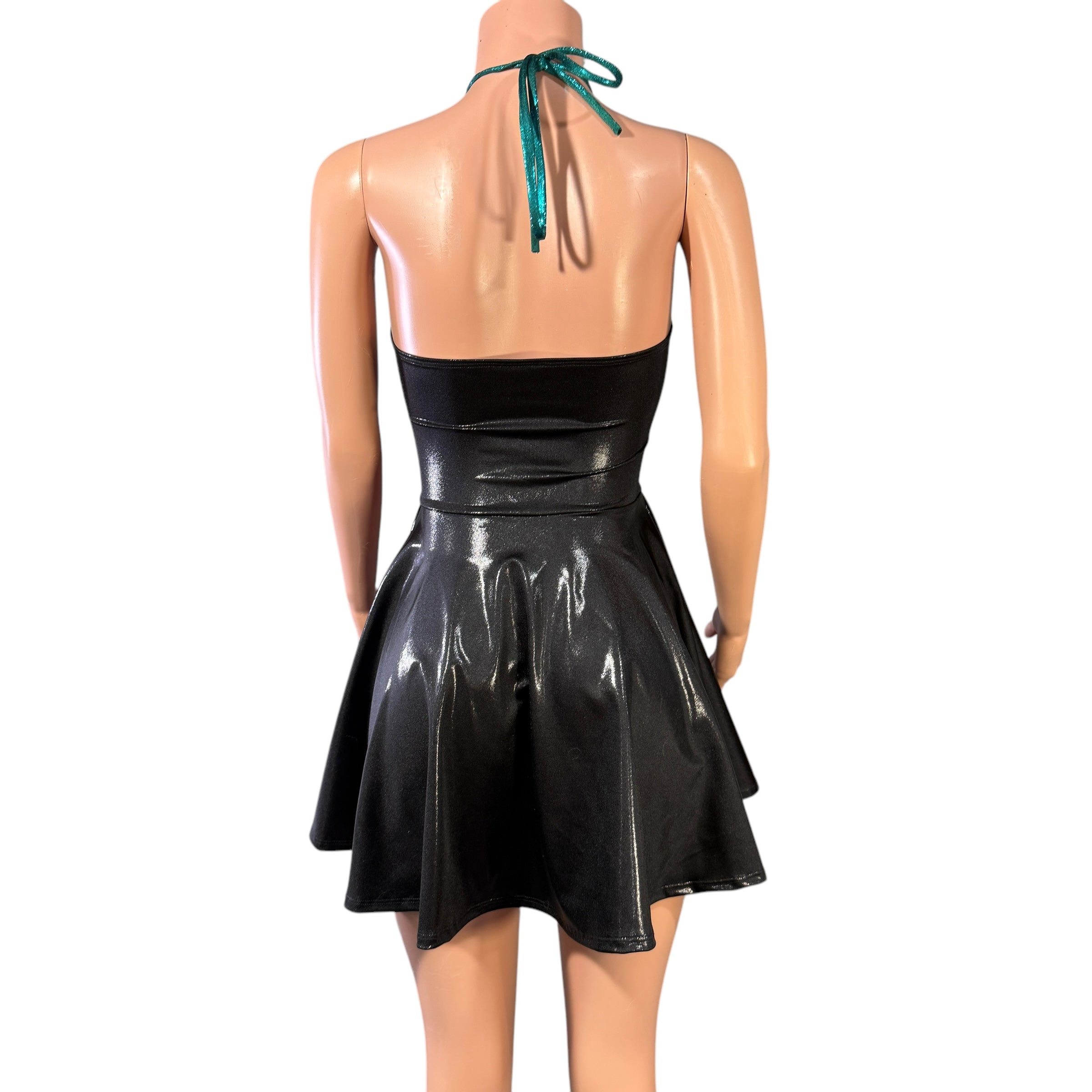 black metallic skater dress Metallic Skater Dress