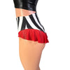 Ruffle Hot Pants High-Waisted Cheeky Bikini in Black & White Stripe