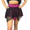 Pixie Skirt for Fairy Costume in Burgundy Crushed Velvet and Black Vixen Mesh