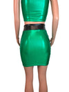 SALE - LARGE or SMALL Pencil Skirt - Green Mystique w/Black Waistband