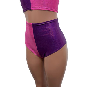 Cheshire Rave Outfit - Pink/Purple Sparkle Festival Set - Peridot Clothing