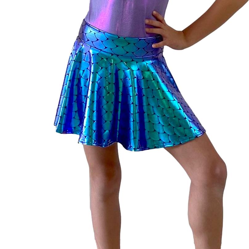 Children's Mermaid Scales Skater Skirt | Many Colors - Peridot Clothing