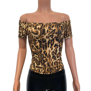 Cold Shoulder Top - Leopard - Peridot Clothing