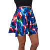 SALE - XL Skater Skirt - Sparkle Cosmic Thunder UV Glow