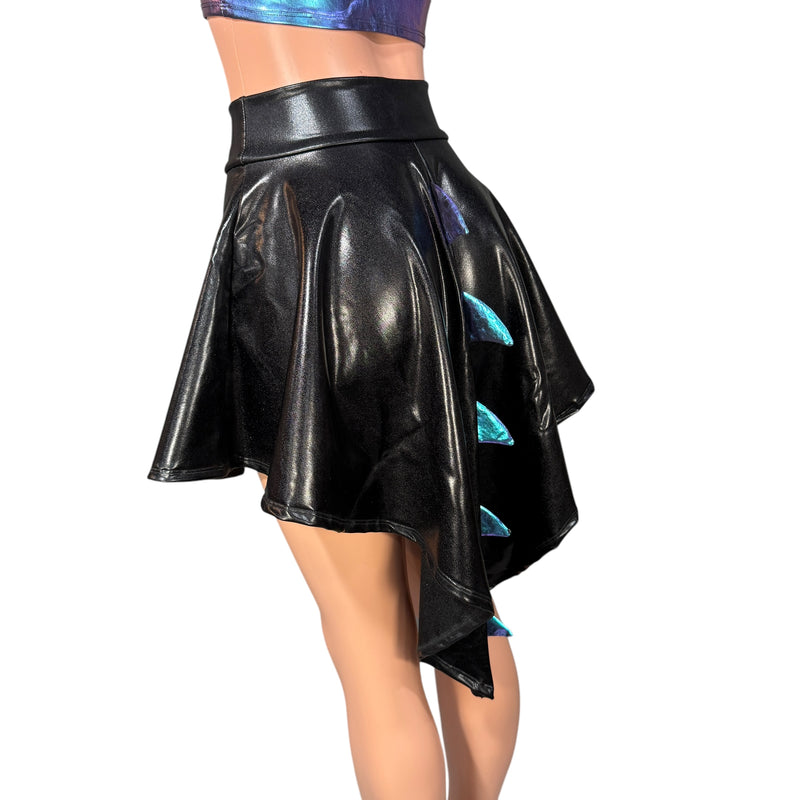 Dragon Tail Skirt in Black Metallic