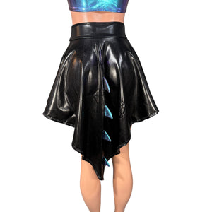 Dragon Tail Skirt in Black Metallic