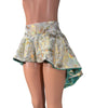 Hi-Lo Flip Skirt in Gold Cracked Ice Holographic and Jade Shattered Glass