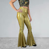 Gold Bell Bottoms | High Waist Flares in Gold Metallic | Disco Pants