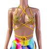 Star Micro String Bikini Top in Gold Opal Holographic
