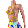 Star Micro String Bikini Top in Gold Opal Holographic