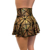 Lace-Up Corset Skirt - Glass Pane Holographic Gold or Silver - Peridot Clothing