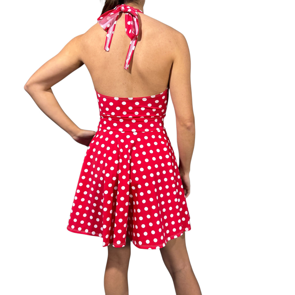 Marilyn Halter Skater fit n flare Dress in Red & White Polka Dot