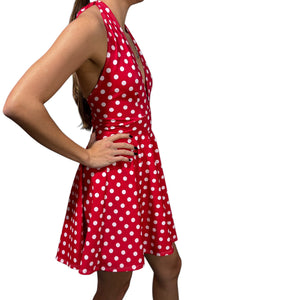 Marilyn Halter Skater fit n flare Dress in Red & White Polka Dot