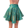 Hi-Lo Flip Skirt in Jade Shattered Glass and Lime Holographic