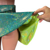 Hi-Lo Flip Skirt in Jade Shattered Glass and Lime Holographic