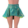 Hi-Lo Flip Skirt in Jade Shattered Glass and Lime Holographic