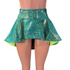 Hi-Lo Flip Skirt in Jade Shattered Glass and Lime Holographic