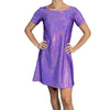 Lavender Holographic Sparkly Tee Dress | Shirtdress in Purple - Peridot Clothing