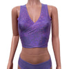 Crop Wrap Top - Lavender Shattered Glass - Choose Sleeve Length