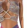 X-String Halter Top in Light Pink Shattered Glass