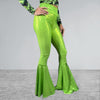 Lime Green Bell Bottoms | High Waist Flares in Neon Green Holographic