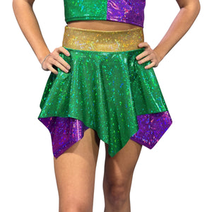 Mardi Gras Pixie Skirt or Fairy Skirt for Parade or Festival | Carnival Rave Skirt