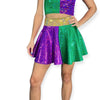 Skater Skirt - Mardi Gras Purple, Green, and Gold Holographic - Peridot Clothing