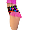 Ruffle Hot Pants High-Waisted Cheeky Bikini in Neon Diamond Harlequin