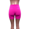 Biker Shorts in Neon Pink Barbie Spandex - Choose Low, Mid, or High-Waist - Peridot Clothing