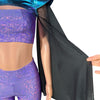 Bowie Sleeve Bolero Top - Oil Slick with Black Mesh