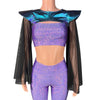 Bowie Sleeve Bolero Top - Oil Slick with Black Mesh