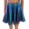 Halter Skater fit n flare X-String Dress in Oil Slick Holographic & Mermaid